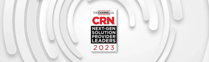 CRN Next-Gen Solution Provider Leaders 2023 badge from The Channel Company on a white background